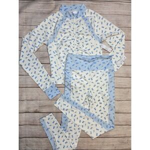 Treasures by Shabby chic active set Women's Size Small Floral Blue Athletic